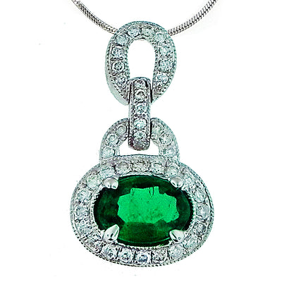 Emerald and Diamond Pendant - Jewelry Store in St. Thomas | Beverly's Jewelry