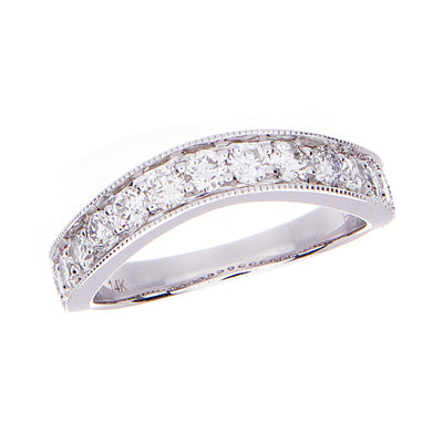 Curved diamond band with milgrain edges - Jewelry Store in St. Thomas | Beverly's Jewelry