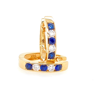 Channel Set Sapphire and Diamond Earrings - Jewelry Store in St. Thomas | Beverly's Jewelry