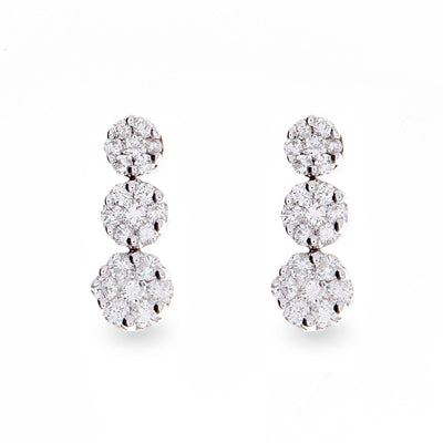 Diamond Flower Cluster Earrings - Jewelry Store in St. Thomas | Beverly's Jewelry