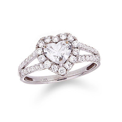 Heart Shaped Halo Diamond Solitaire Ring - Jewelry Store in St. Thomas | Beverly's Jewelry