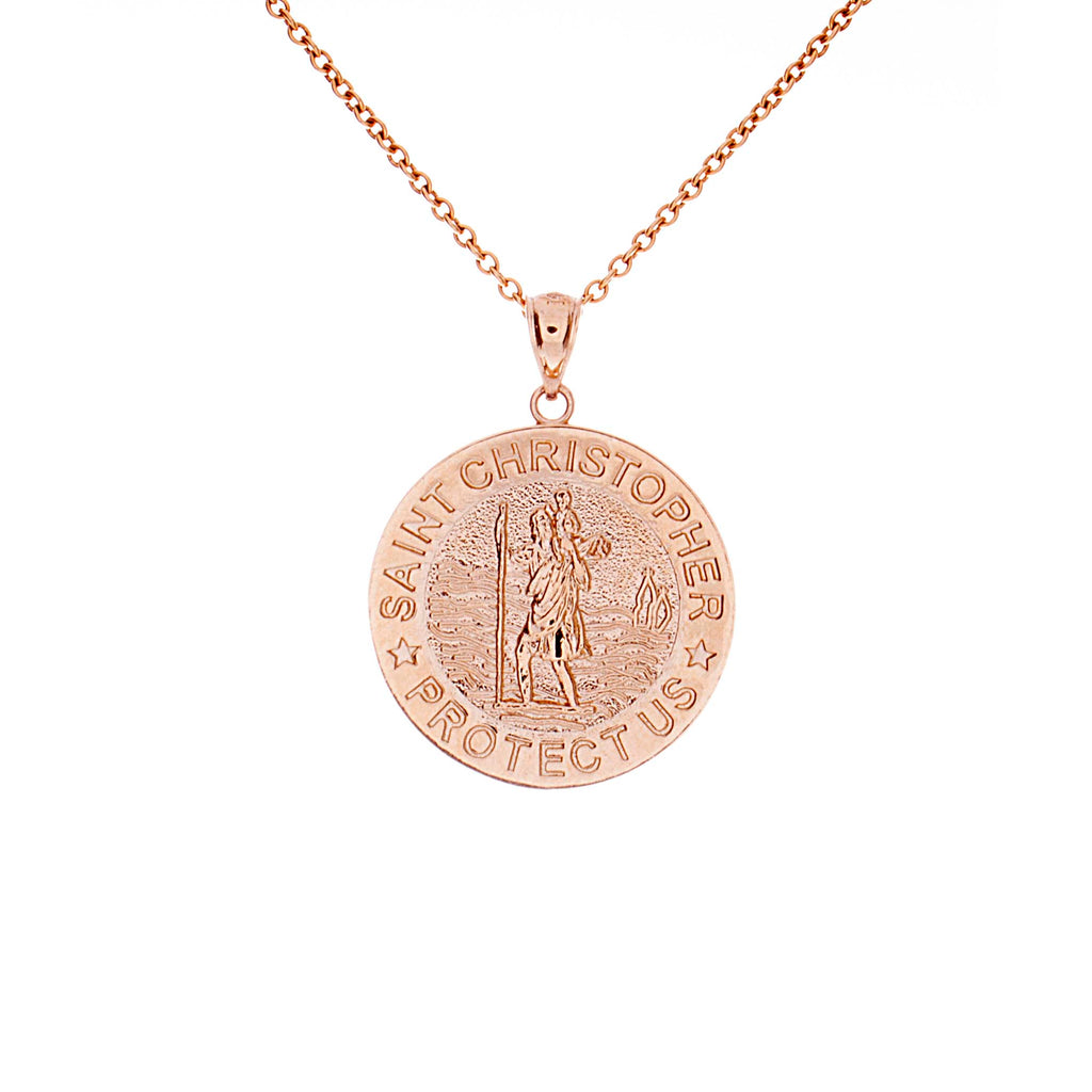 Rose Gold Saint Christopher Medal – The Catholic Gift Store